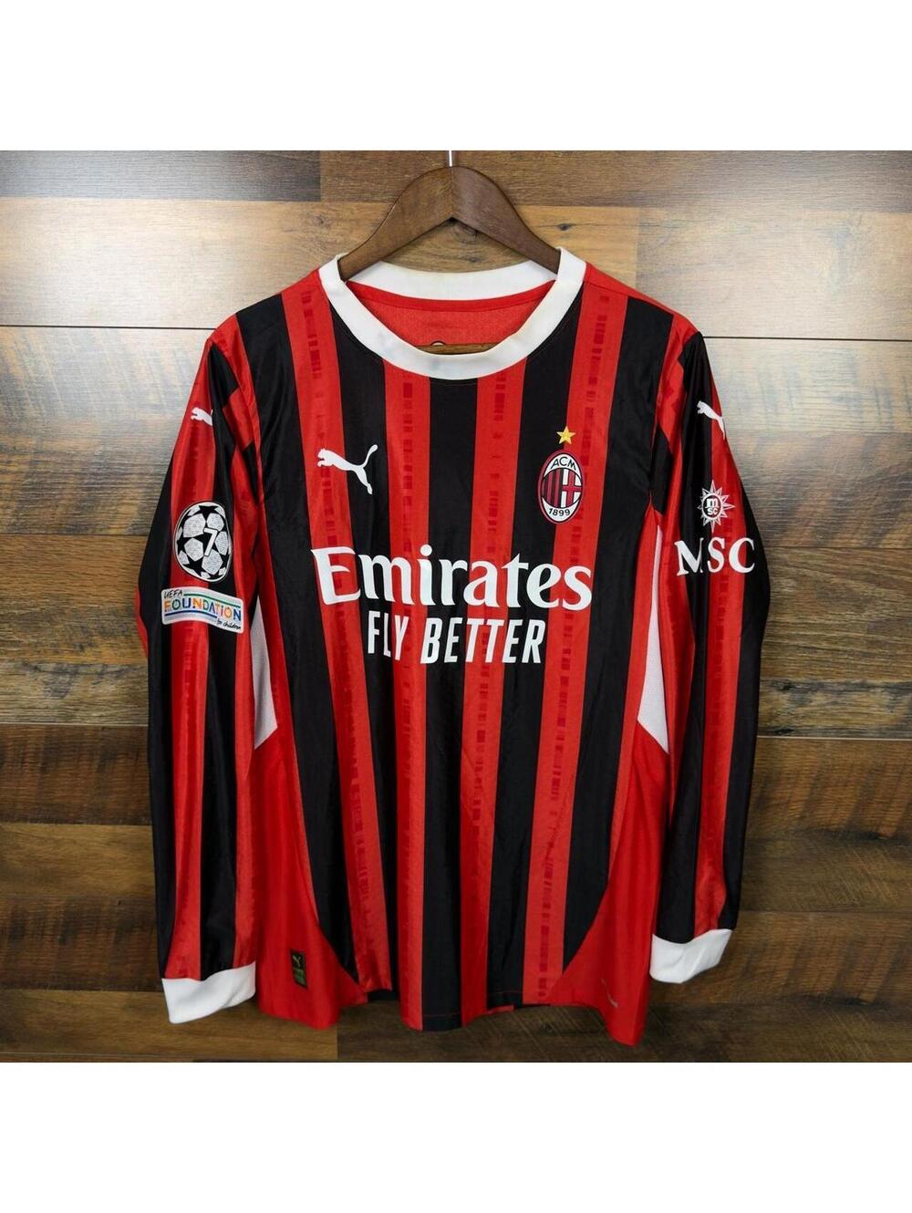 AC Milan Theo Hernandez Puma Long Sleeve Soccer Jersey Large